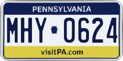 PA license plate MHY0624