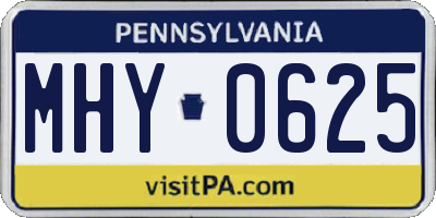 PA license plate MHY0625