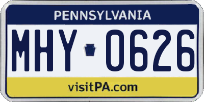 PA license plate MHY0626