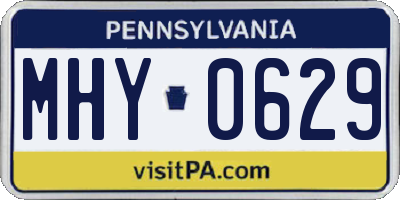 PA license plate MHY0629