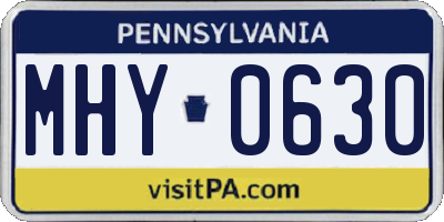 PA license plate MHY0630