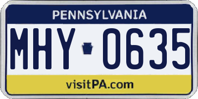PA license plate MHY0635