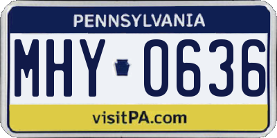 PA license plate MHY0636