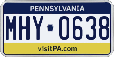 PA license plate MHY0638