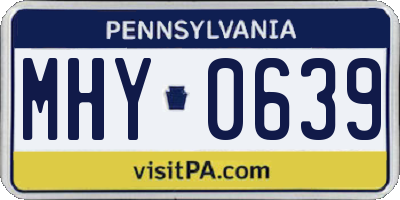 PA license plate MHY0639