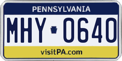 PA license plate MHY0640