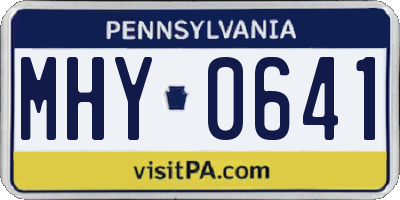 PA license plate MHY0641