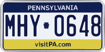 PA license plate MHY0648