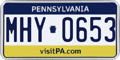 PA license plate MHY0653