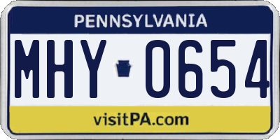 PA license plate MHY0654