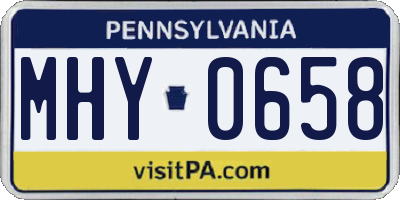 PA license plate MHY0658