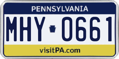 PA license plate MHY0661