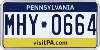 PA license plate MHY0664