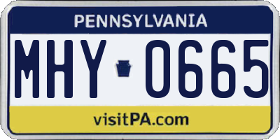 PA license plate MHY0665