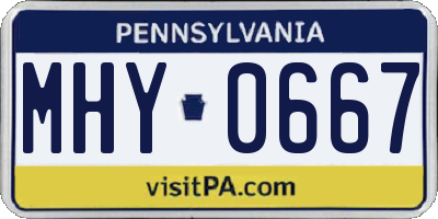 PA license plate MHY0667