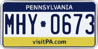 PA license plate MHY0673