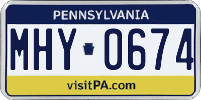 PA license plate MHY0674