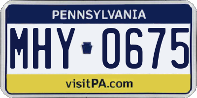 PA license plate MHY0675