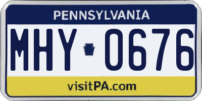 PA license plate MHY0676