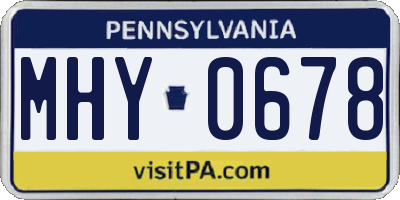 PA license plate MHY0678