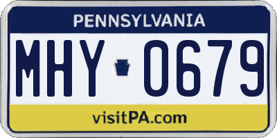 PA license plate MHY0679