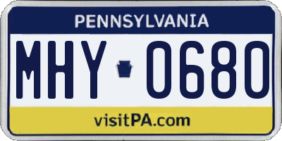 PA license plate MHY0680