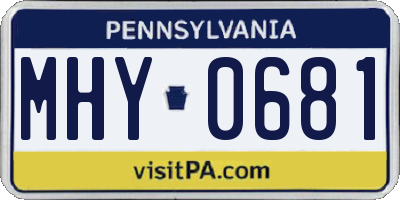 PA license plate MHY0681