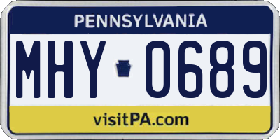 PA license plate MHY0689