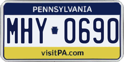PA license plate MHY0690