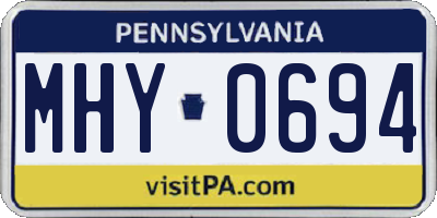 PA license plate MHY0694