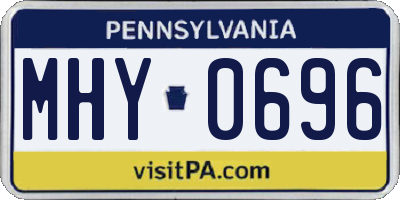 PA license plate MHY0696