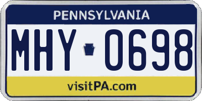PA license plate MHY0698