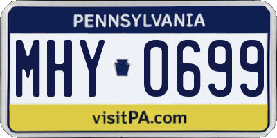 PA license plate MHY0699