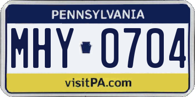 PA license plate MHY0704
