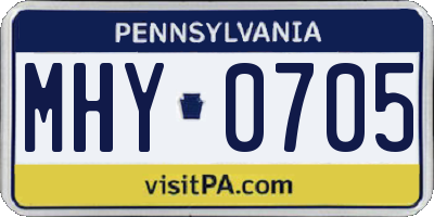 PA license plate MHY0705
