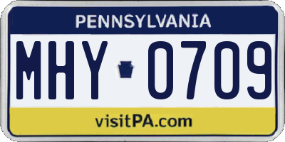 PA license plate MHY0709