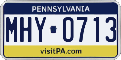PA license plate MHY0713