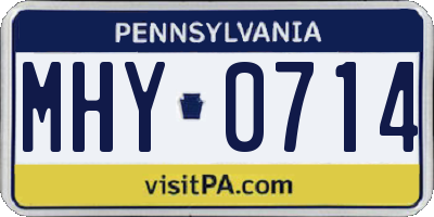 PA license plate MHY0714