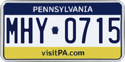 PA license plate MHY0715