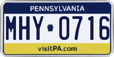 PA license plate MHY0716
