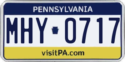 PA license plate MHY0717