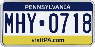 PA license plate MHY0718