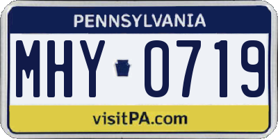 PA license plate MHY0719