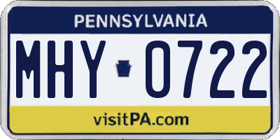 PA license plate MHY0722