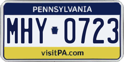 PA license plate MHY0723