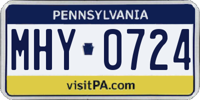 PA license plate MHY0724