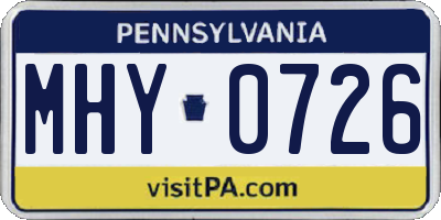 PA license plate MHY0726