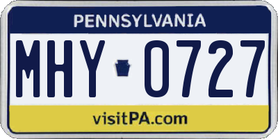 PA license plate MHY0727