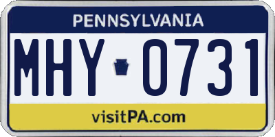 PA license plate MHY0731