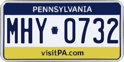 PA license plate MHY0732